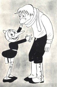 Pinocchio e Geppetto come sarebbero dovuti apparire nel film rimasto incompiuto